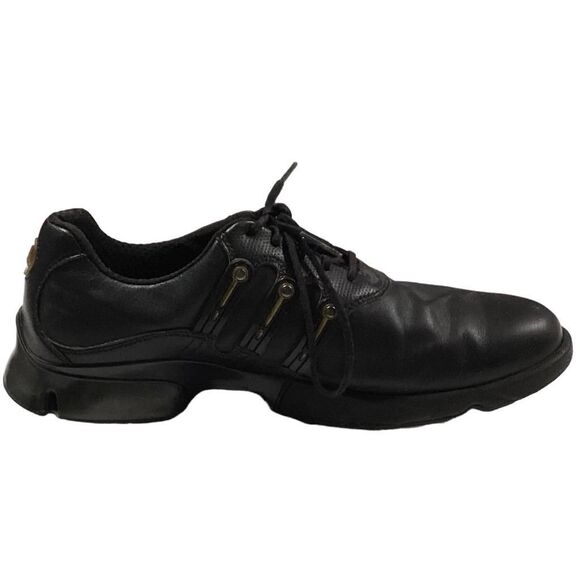 Adidas Golf Shoes Mens 9.5 Black A3 3 Stripe Soft Spike Waterproof Leather